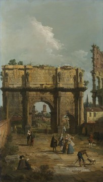 カナレット Painting - ローマ コンスタンティヌスの凱旋門 1742 カナレット